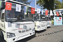 Туркия Ўзбекистонга 50 реанимобиль ва мобиль давлат хизматлари кўрсатиш учун 20 автобуслар топширди  