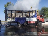 В Сырдарье загорелся грузовик