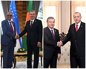 Мирзиёев Душанбеда Бангладеш ва Туркия президентлари билан учрашди