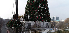 В Ташкенте устанавливают 36-метровую елку